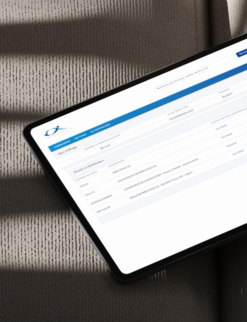 Via notre plateforme de commande Alpha Scale